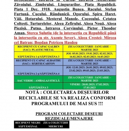Primăria TURDA - Update!Planul de colectarea a deșeurilor a fost remediat de către Supercom