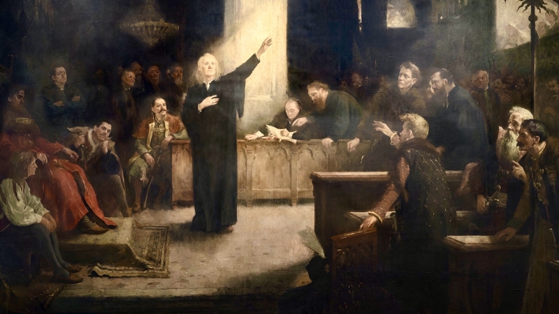 Dieta de la Turda, realizată în anul 1896 de către pictorul maghiar Körösfői-Kriesch Aladár, ce reproduce momentul istoric al declarării conştiinţei şi a toleranţei religioase în cadrul dietei de la Turda (6-13 ianuarie 1568)
