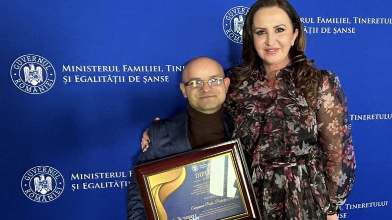 Mihai Căldăraru, premiat de Ministrul Familiei Natalia Intotero, la Gala Națională a Binelui!