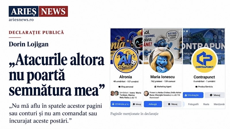 Dorin Lojigan - Atacurile altora nu poartă semnătura mea