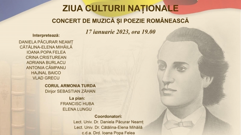 Ziua Culturii Naționale și împlinirea a 173 de ani de la nașterea poetului național Mihai Eminescu va fi marcată la Turda în 17 ianuarie, Iată PROGRAMUL