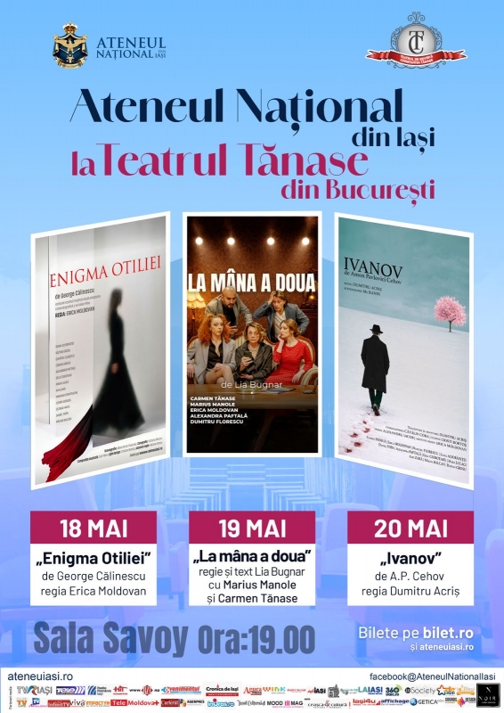 Ateneul Național din Iași revine la București cu un turneu de teatru de excepție pe scenele „Tănase” și „Bulandra”