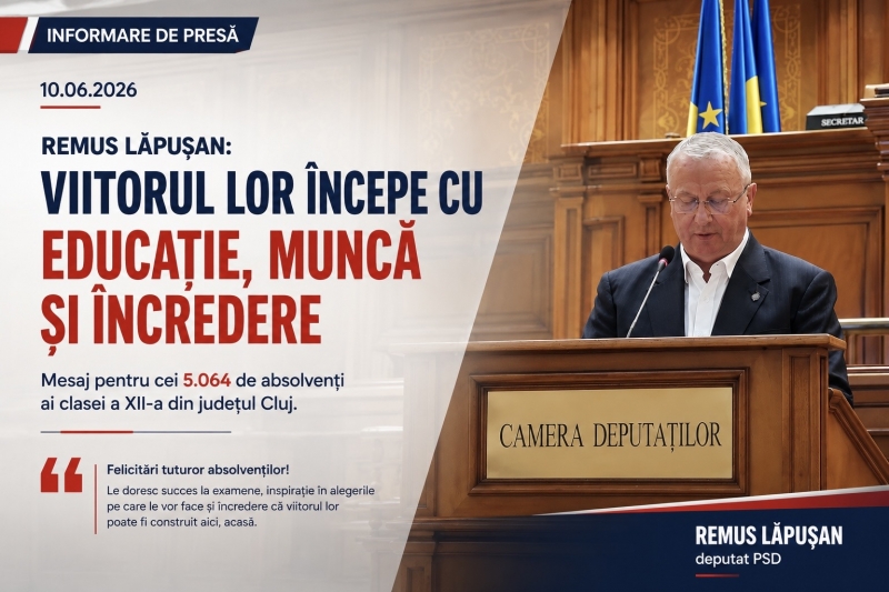Deputatul Remus Lăpușan: „Viitorul tinerilor trebuie susținut prin educație, orientare profesională și oportunități reale”