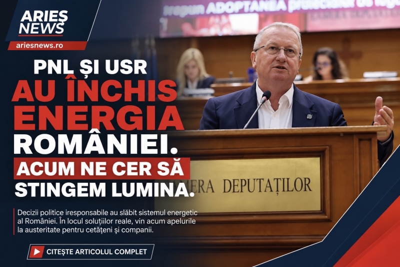 Deputatul Remus Lăpușan - PNL și USR au închis energia României. Acum le cer românilor să stingă lumina