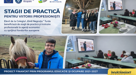 Elevii de la Colegiul „Emil Negruțiu” Turda, mai aproape de piața muncii prin stagii de practică finanțate din fonduri europene