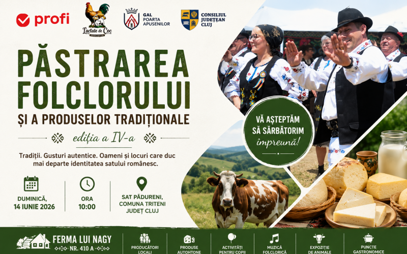 Tradițiile satului românesc prind din nou viață la Ferma lui Nagy. Ediția a IV-a a evenimentului „Păstrarea Folclorului și a Produselor Tradiționale”