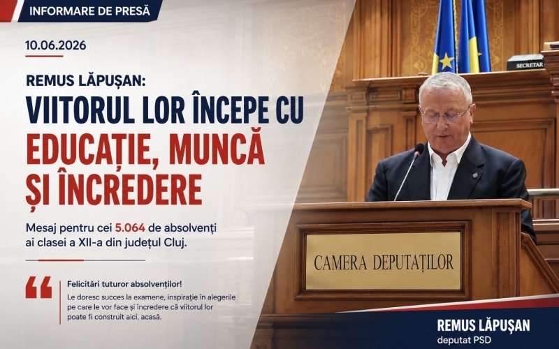 Deputatul Remus Lăpușan: „Viitorul tinerilor trebuie susținut prin educație, orientare profesională și oportunități reale”