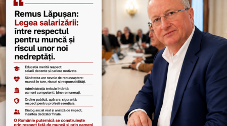 Remus Lăpușan - Noua lege a salarizării trebuie să aducă echitate, nu noi nedreptăți
