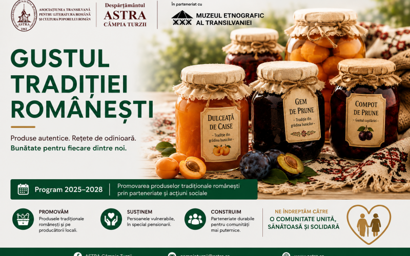 ASTRA Câmpia Turzii a inițiat un amplu program pentru 2025–2028 dedicat promovării produselor tradiționale românești și sprijinirii persoanelor vulnerabile