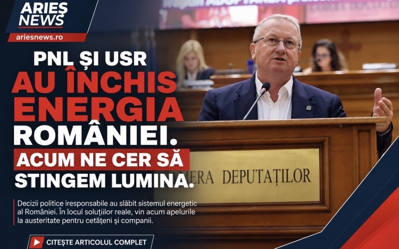Deputatul Remus Lăpușan - PNL și USR au închis energia României. Acum le cer românilor să stingă lumina
