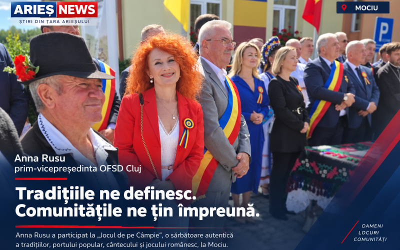 Anna Rusu, prim-vicepreședinta OFSD Cluj, a participat duminică, la Mociu, la „Jocul de pe Câmpie”, eveniment dedicat tradițiilor locale, portului popular, cântecului și dansului românesc.