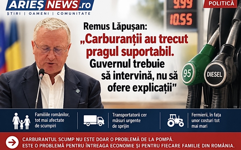 Remus Lăpușan: „Carburanții au trecut pragul suportabil. Guvernul trebuie să intervină, nu să ofere explicații”