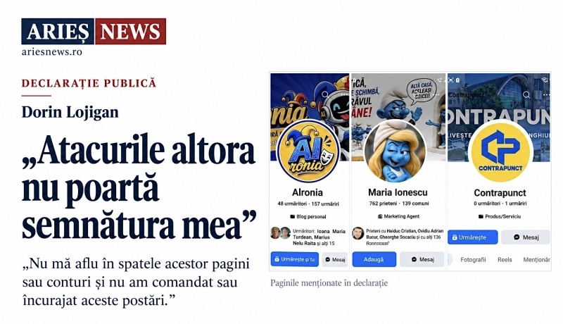 Dorin Lojigan - Atacurile altora nu poartă semnătura mea
